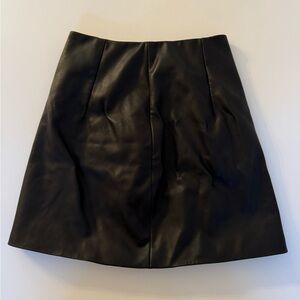 Oak and Fort Faux Leather Mini Skirt